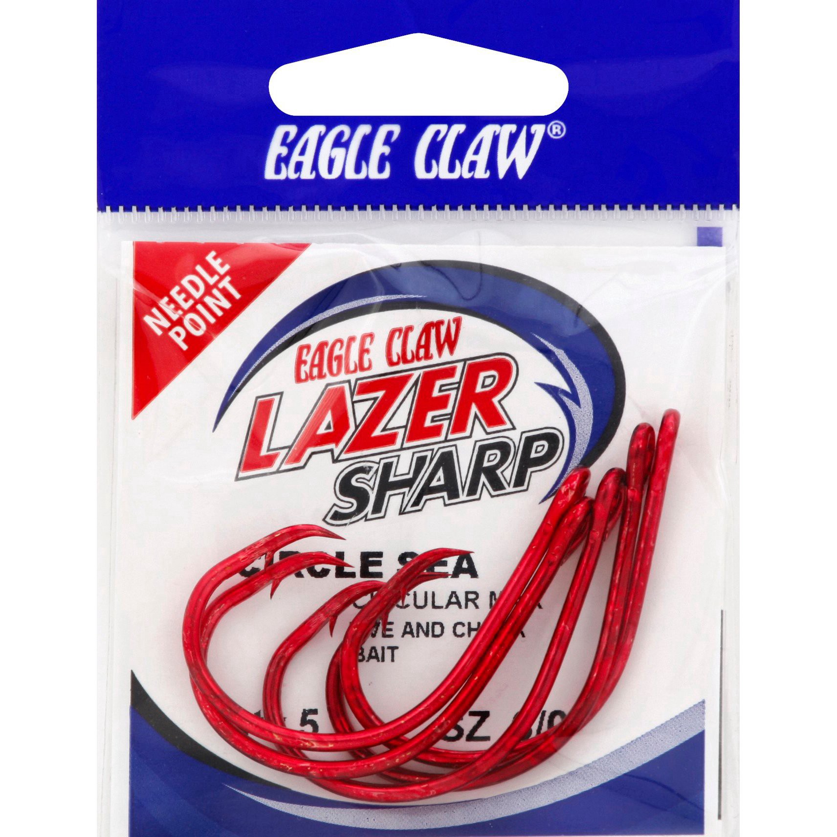 slide 1 of 1, Eagle Claw Lazer Red Circle Hook, 6/0, 1 ct