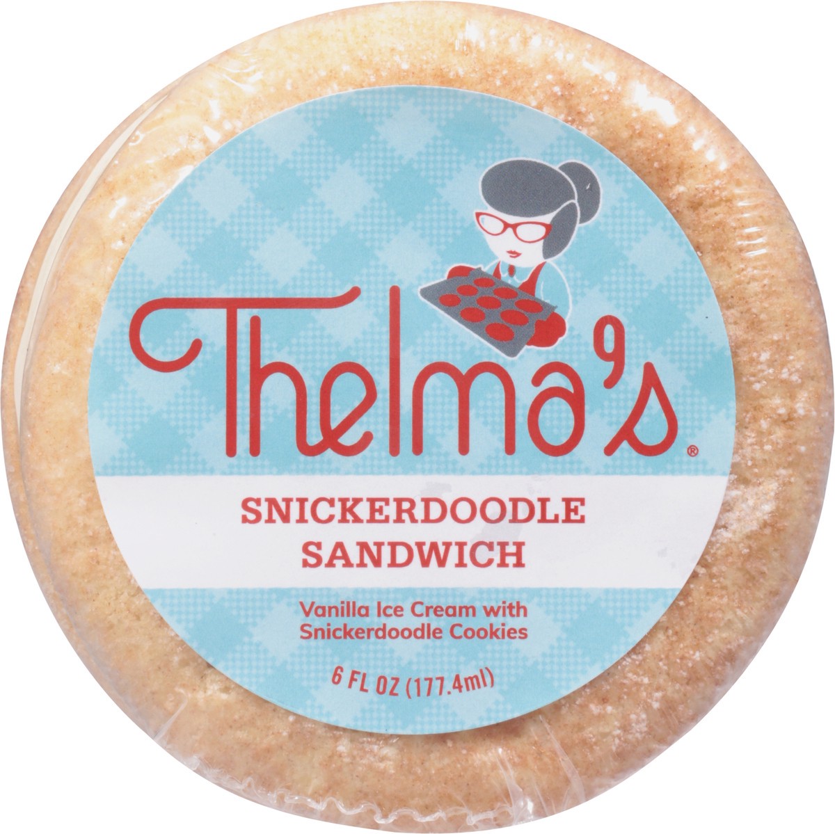 slide 2 of 14, Thelma's Snickerdoodle with Vanilla Ice Cream Sandwich 6 Fluid Ounce, 6 fl oz