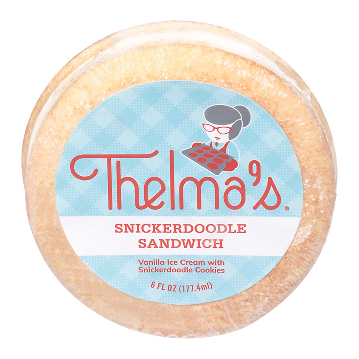 slide 14 of 14, Thelma's Snickerdoodle with Vanilla Ice Cream Sandwich 6 Fluid Ounce, 6 fl oz