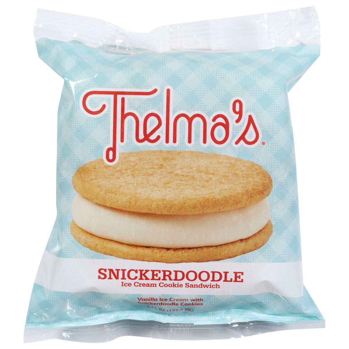 slide 1 of 14, Thelma's Snickerdoodle with Vanilla Ice Cream Sandwich 6 Fluid Ounce, 6 fl oz