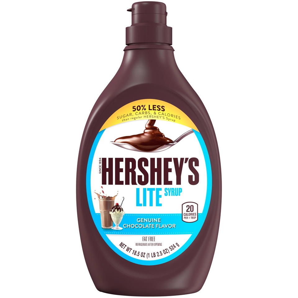 slide 1 of 2, Hershey's Lite Chocolate Syrup, 18.5 oz