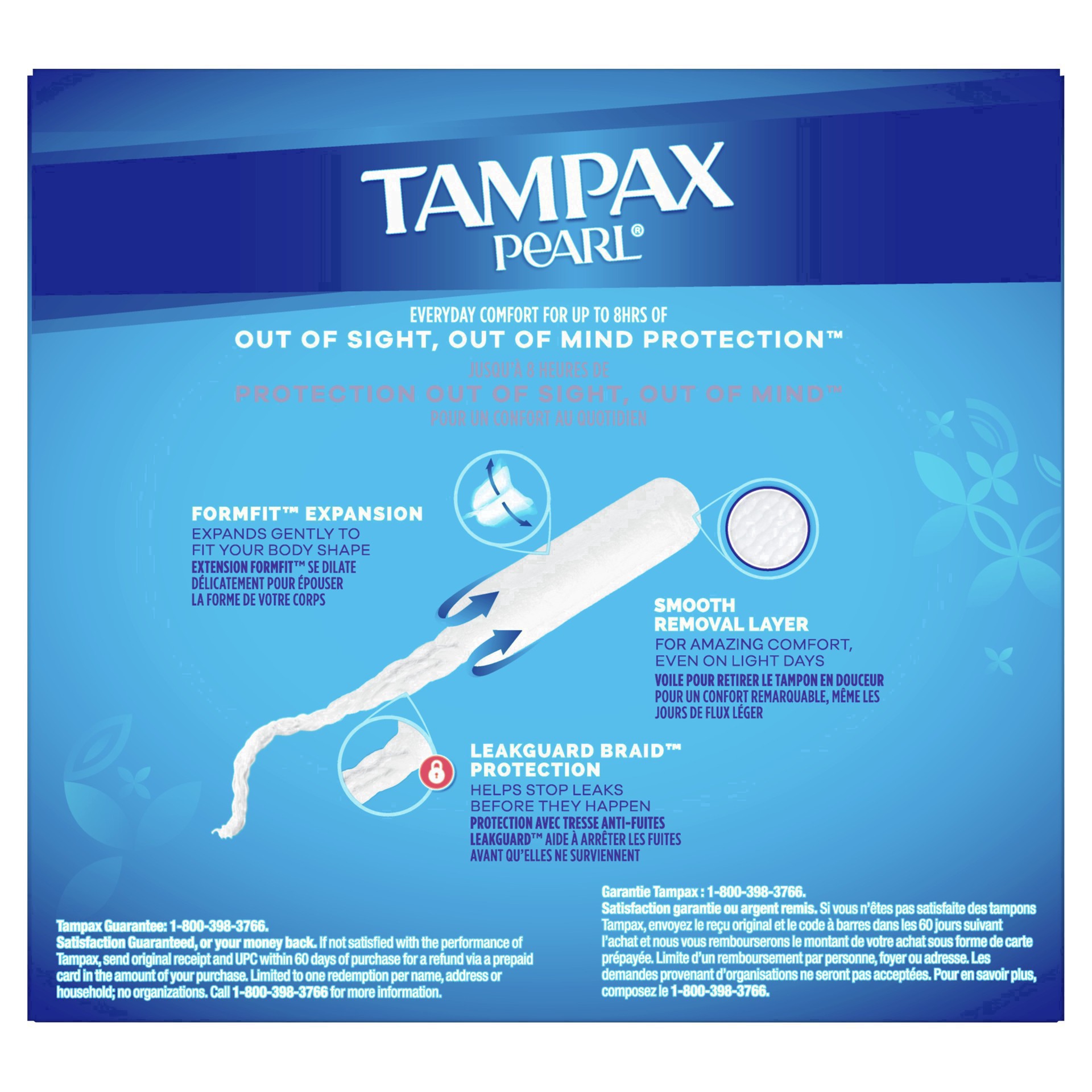 slide 17 of 110, Tampax Pearl Tampons Duo Pack, Regular/Super Absorbency with BPA-Free Plastic Applicator and LeakGuard Braid, Unscented, 34 Count, 34 ct