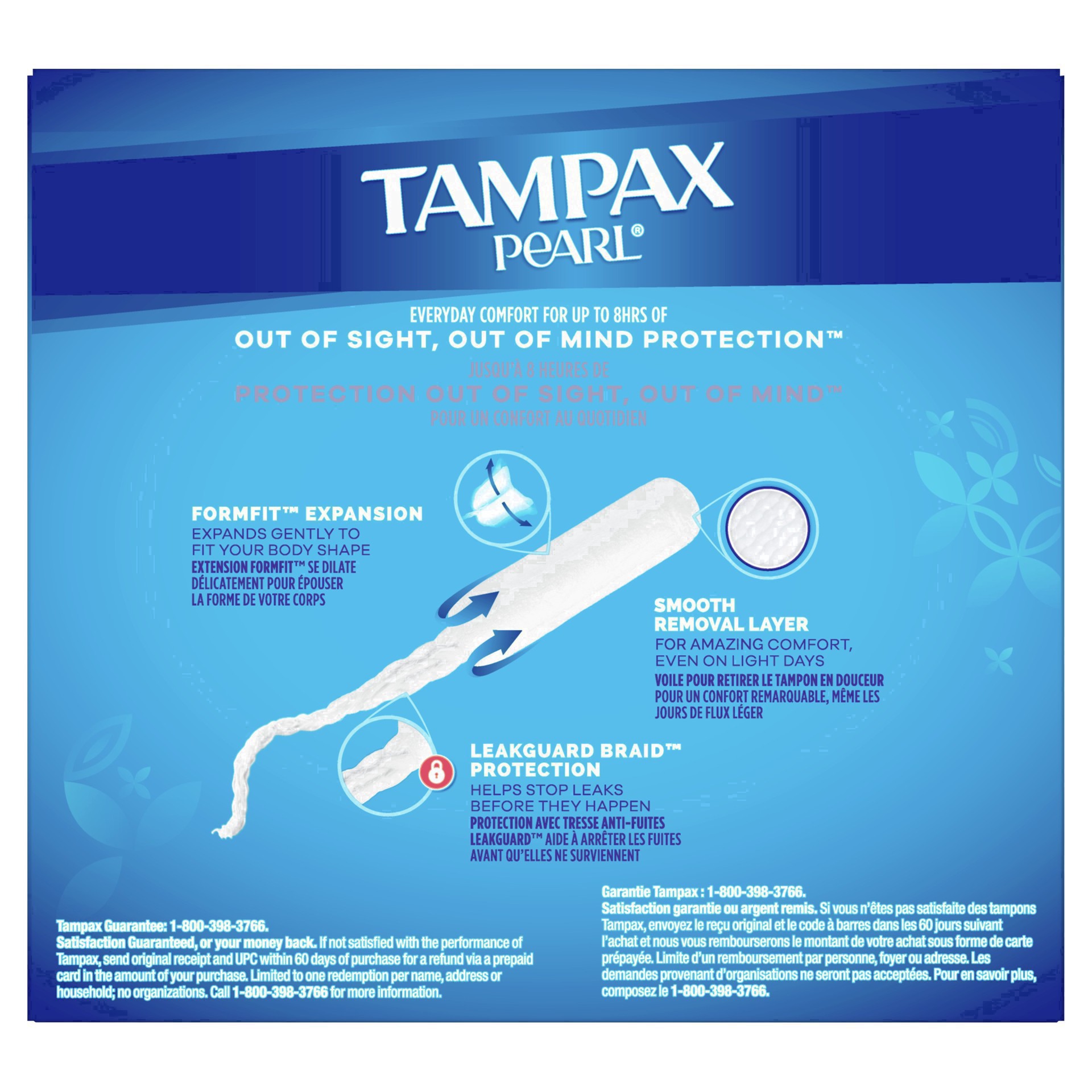 slide 23 of 110, Tampax Pearl Tampons Duo Pack, Regular/Super Absorbency with BPA-Free Plastic Applicator and LeakGuard Braid, Unscented, 34 Count, 34 ct