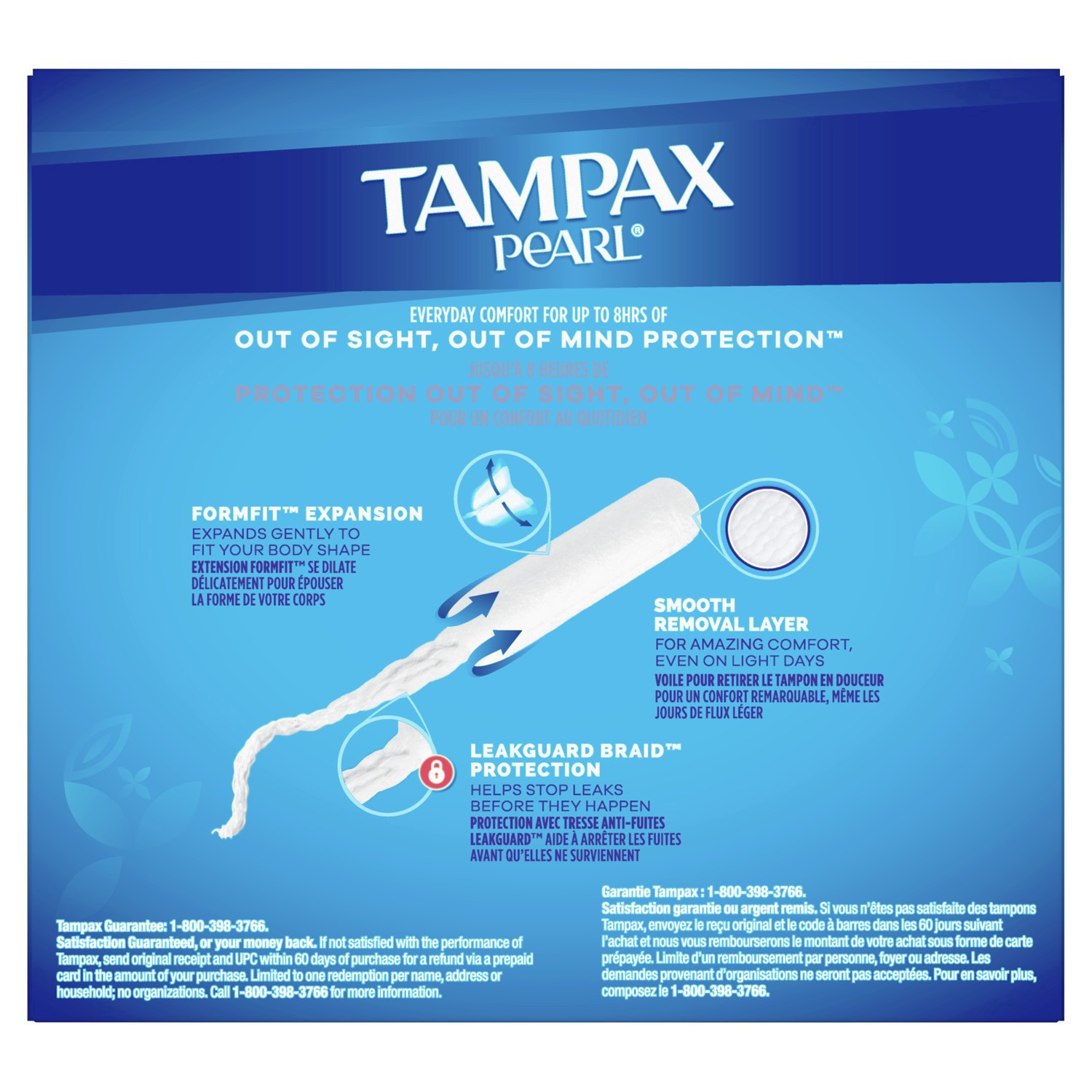 slide 8 of 110, Tampax Pearl Tampons Duo Pack, Regular/Super Absorbency with BPA-Free Plastic Applicator and LeakGuard Braid, Unscented, 34 Count, 34 ct