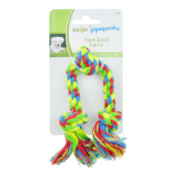 slide 1 of 1, Meijer Lil Pipsqueaks Rope Knot Dog Toy, 1 ct