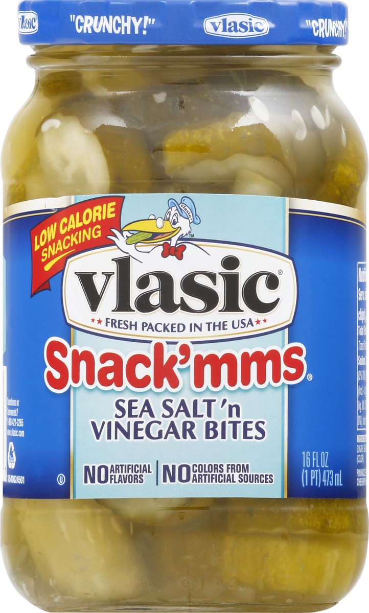 slide 7 of 8, Vlasic Snackmms Bites Sea Salt N Vinegar, 16 oz