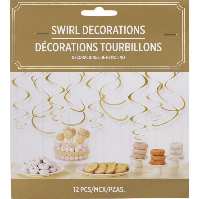 slide 1 of 1, AMSCAN Dec Swrl Fl Gld, 1 ct