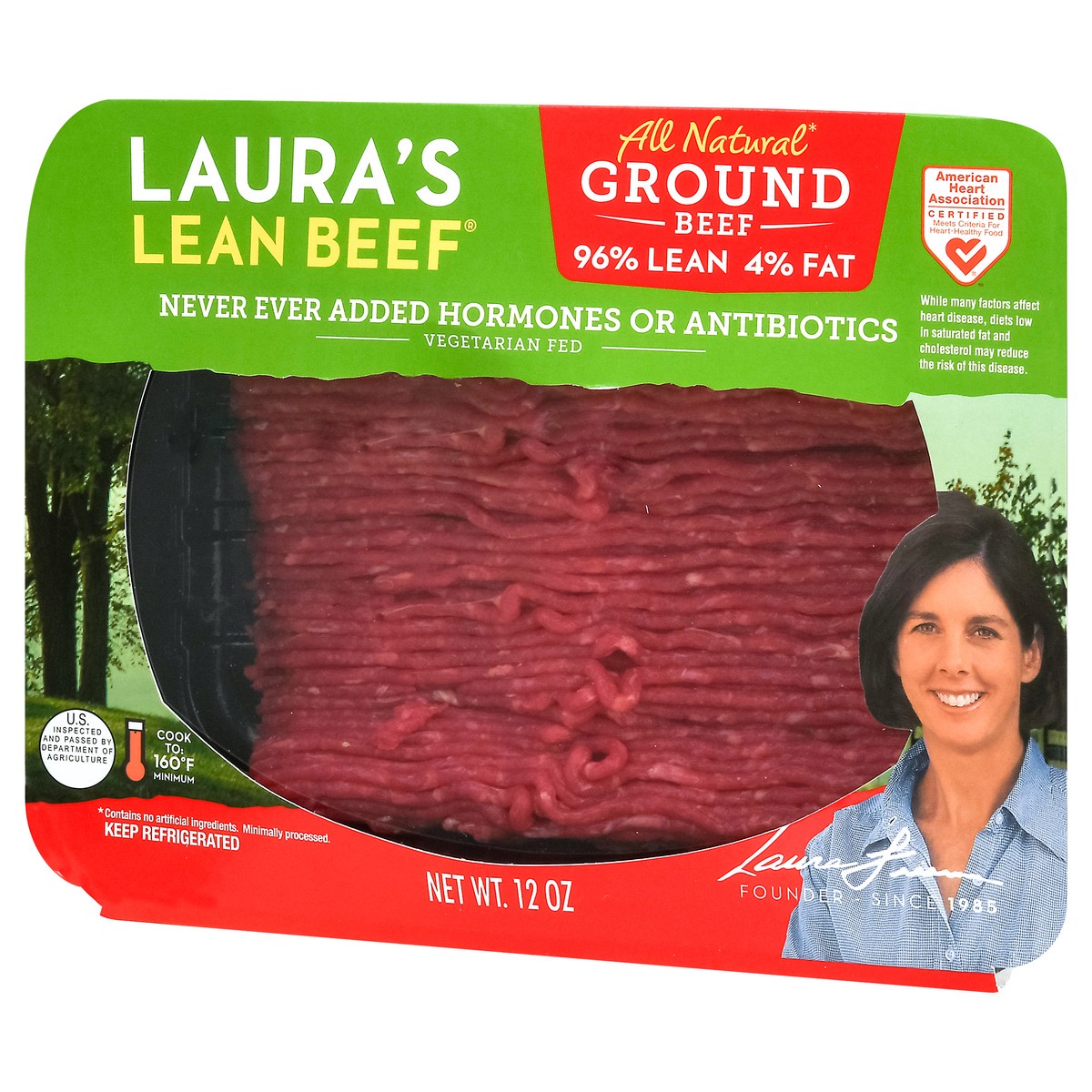 slide 6 of 10, Laura's Lean 96%/4% Ground Beef 12 oz, 12 oz