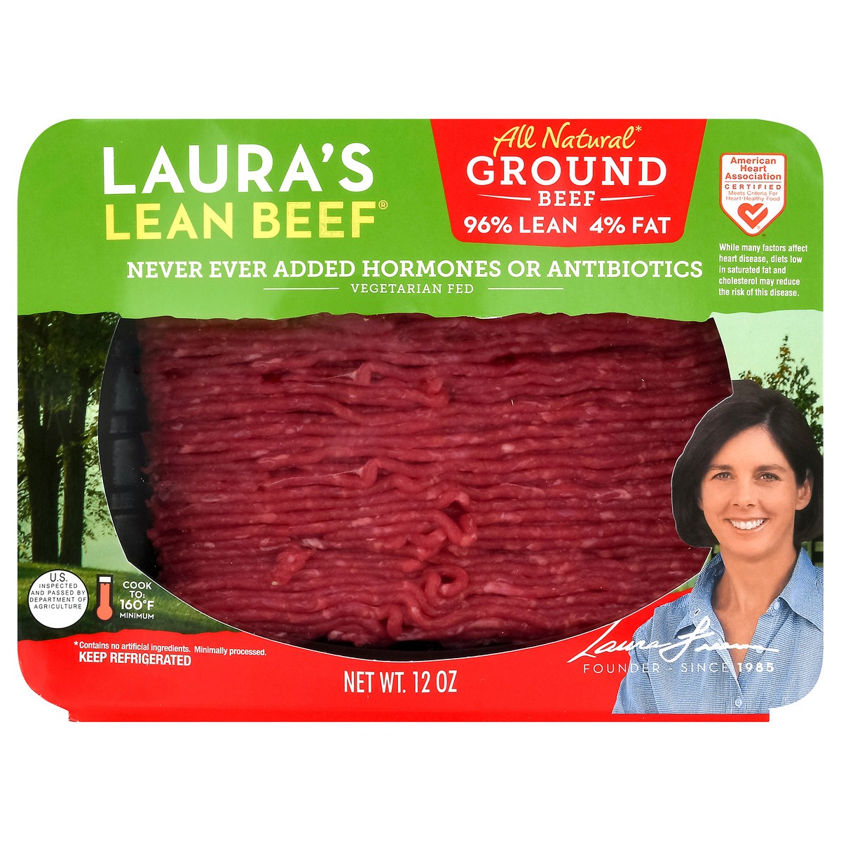 slide 3 of 10, Laura's Lean 96%/4% Ground Beef 12 oz, 12 oz