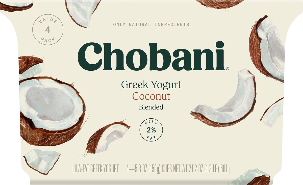 slide 7 of 9, Chobani Coconut Blended Greek Yogurt, 4 ct; 5.3 oz