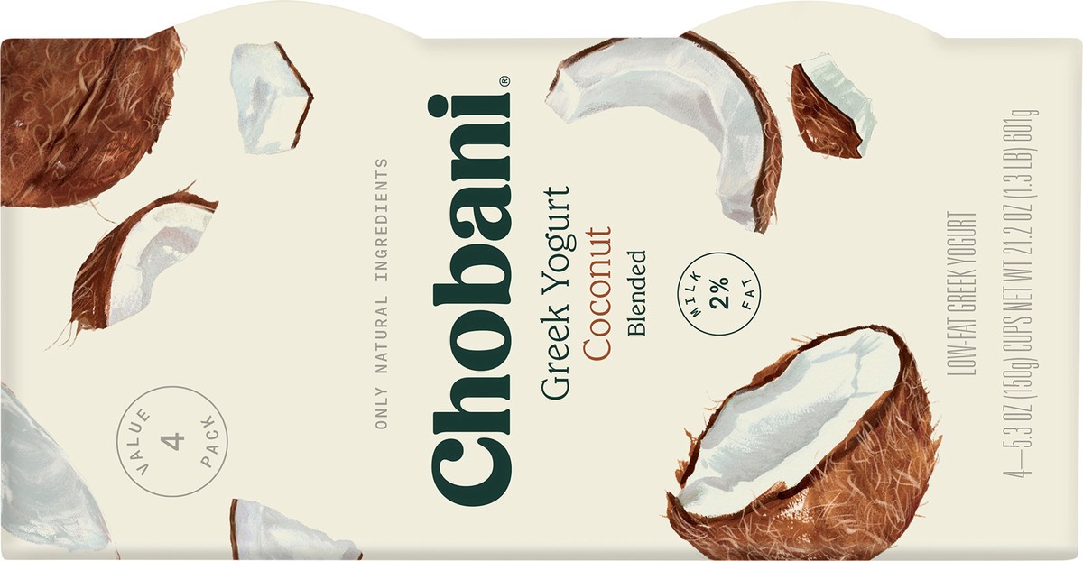 slide 8 of 9, Chobani Coconut Blended Greek Yogurt, 4 ct; 5.3 oz