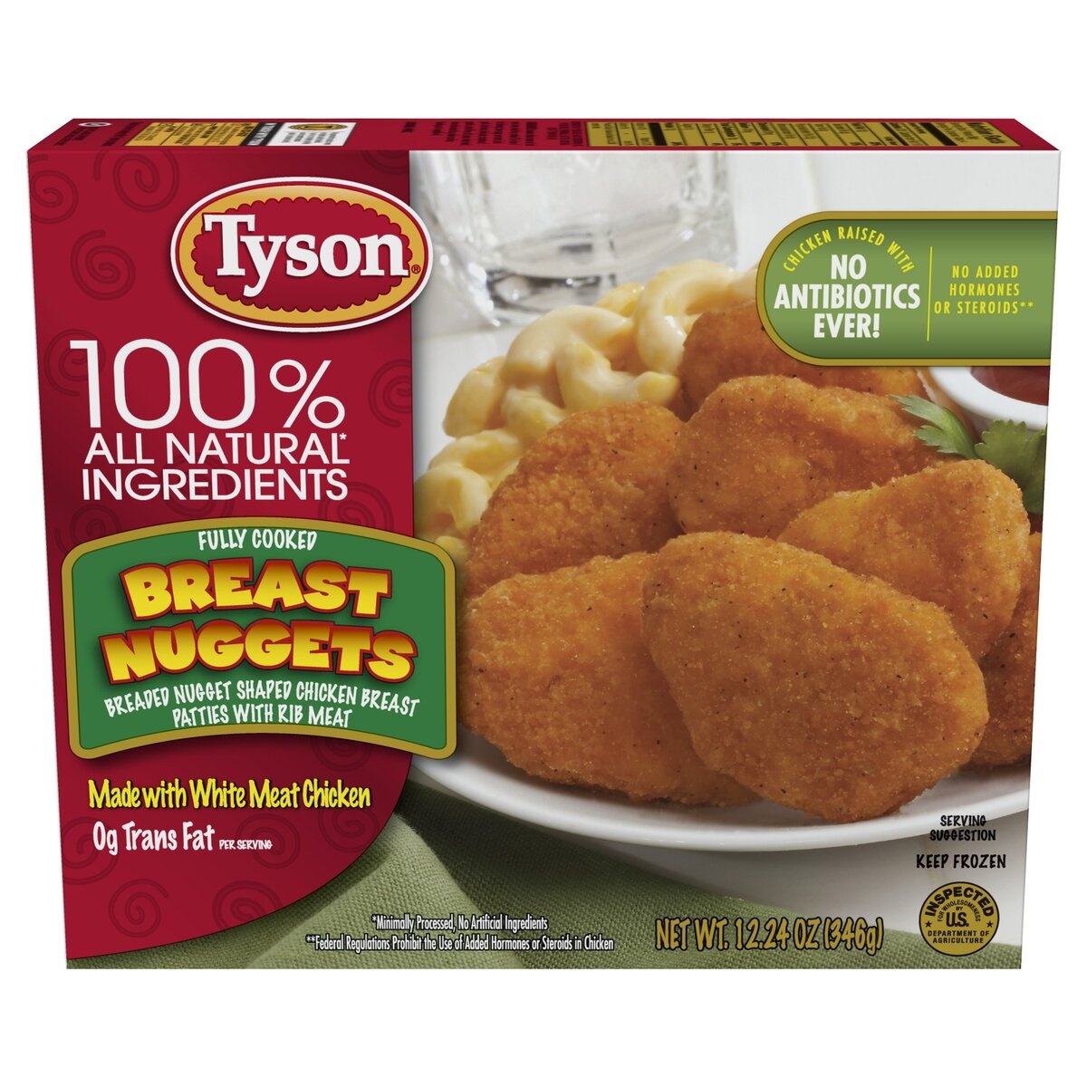 slide 1 of 6, Tyson Fully Cooked Breast Nuggets, 12.24 oz