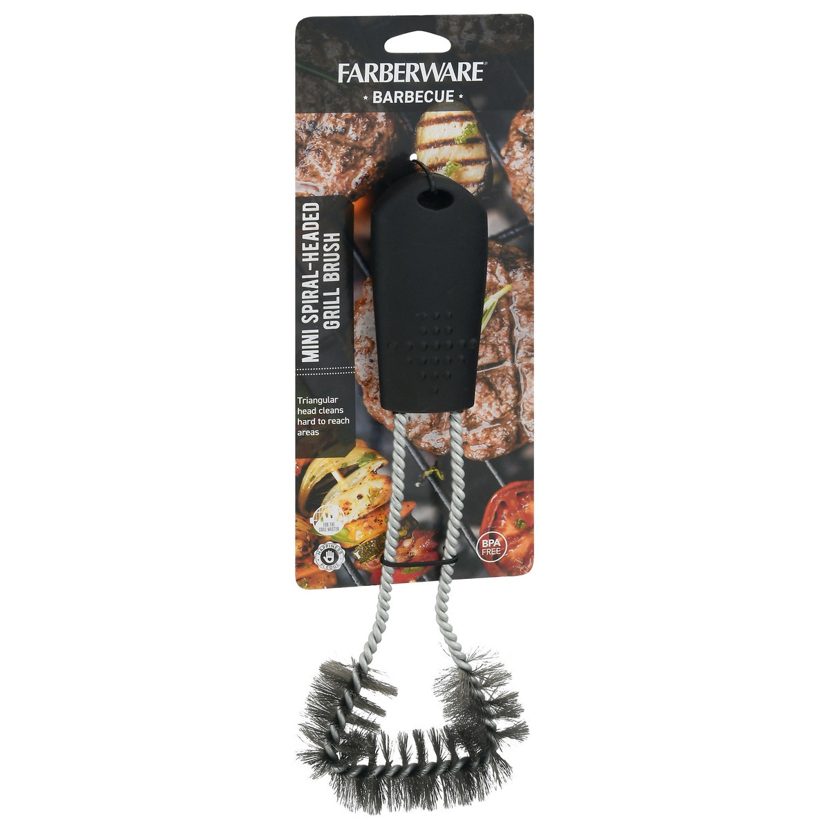 slide 7 of 9, Farberware BBQ Mini Spiral Headed Grill Brush Black, 1 ct