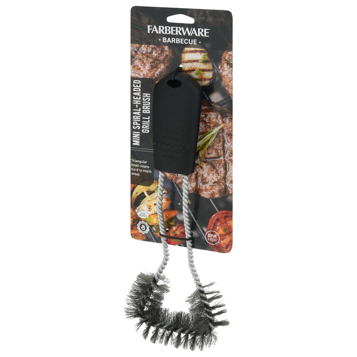 slide 2 of 9, Farberware BBQ Mini Spiral Headed Grill Brush Black, 1 ct