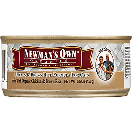 slide 3 of 8, Newman's Own Cat Food, Premium, Chicken & Brown Rice Formula, 5.5 oz