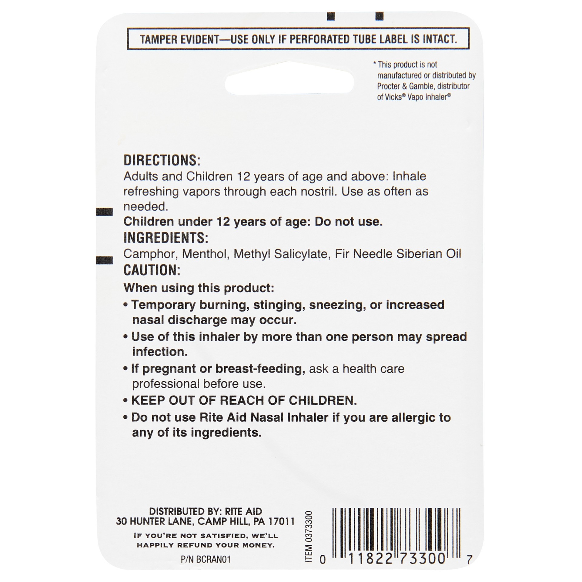 slide 2 of 2, Rite Aid Ra Nasal Inhlr Menthol, 1 ct