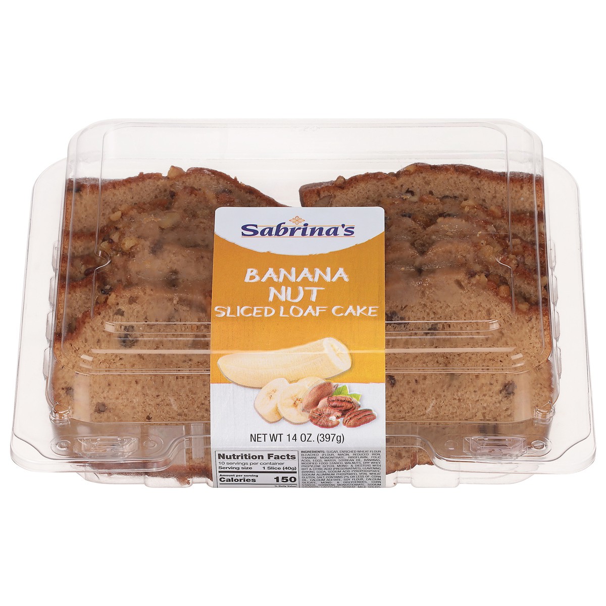 slide 1 of 12, Sabrina's Sliced Banana Nut Loaf Cake 14 oz, 14 oz