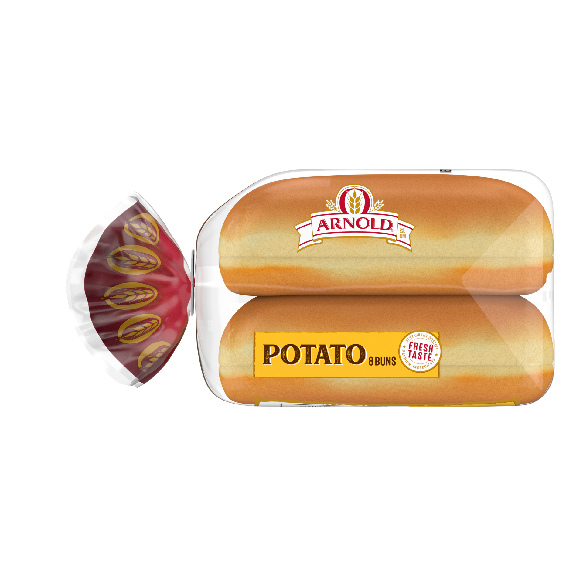 slide 4 of 5, Arnold Potato Buns, 8 count, Hot Dog Buns, 16 oz Bag, 8 ct