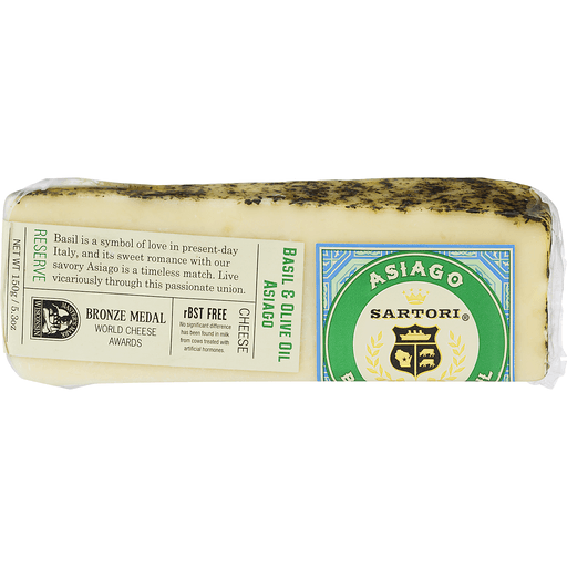 slide 3 of 7, Sartori Basil Asiago, 5.3 oz