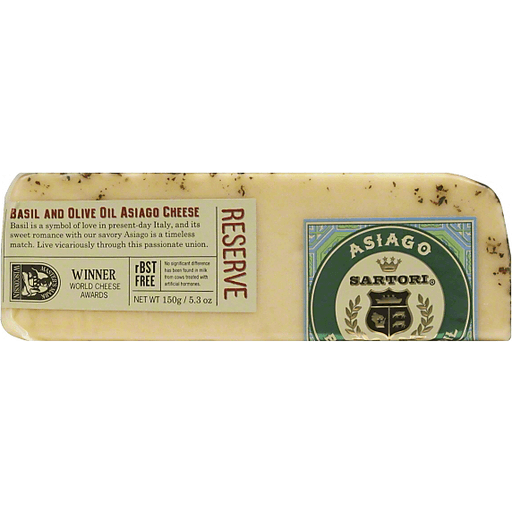 slide 5 of 7, Sartori Basil Asiago, 5.3 oz