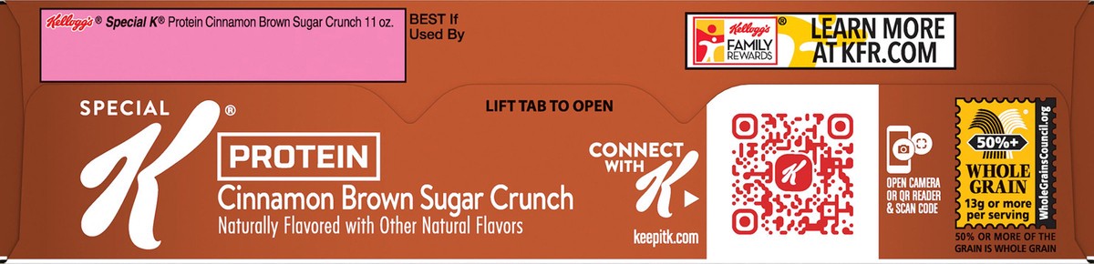 slide 8 of 8, Special K Kellogg's Special K Protein Breakfast Cereal, 10 Vitamins and Minerals, Protein Snacks, Cinnamon Brown Sugar Crunch, 11oz Box, 1 Box, 11 oz