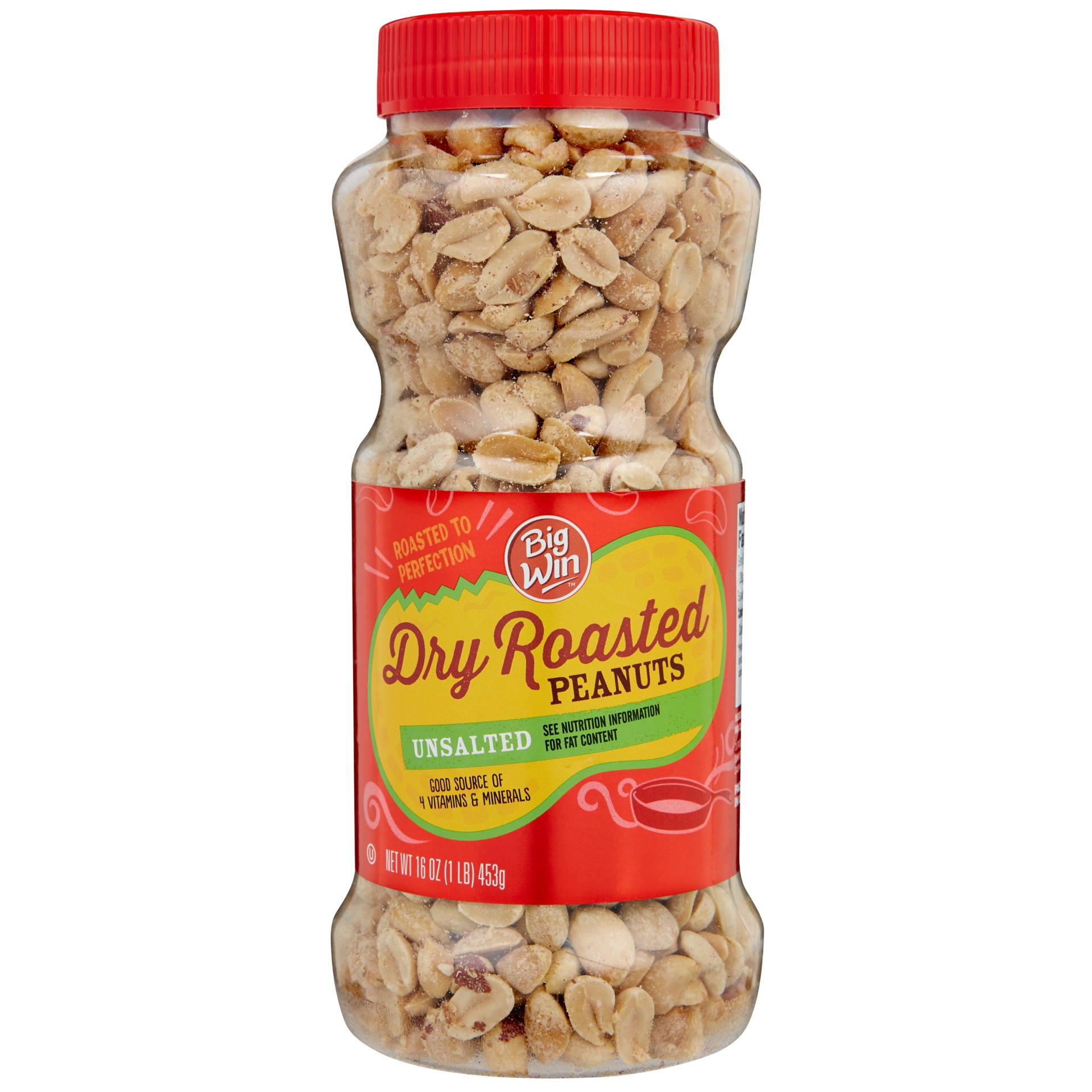 slide 1 of 2, Big Win Dry Roasted Peanuts, Unsalted, 16 oz