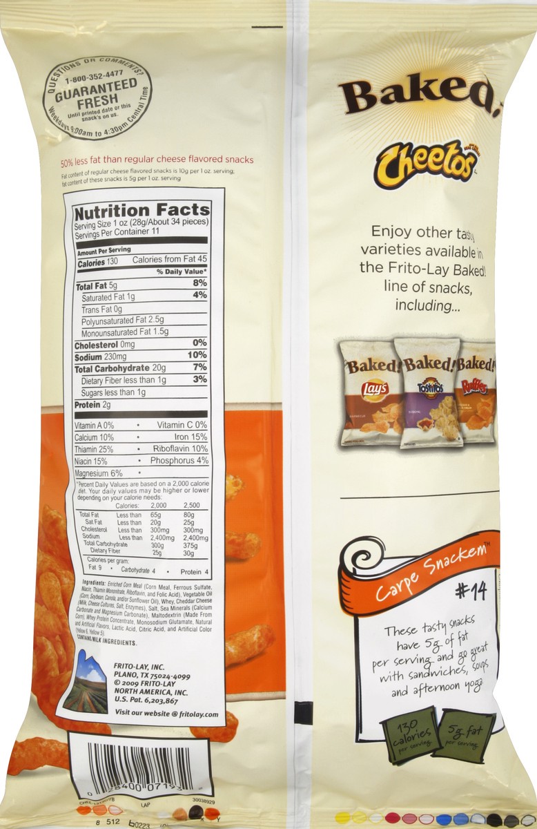 slide 6 of 6, Cheetos Baked Crunchy Cheese Flavored Snacks, 11 oz