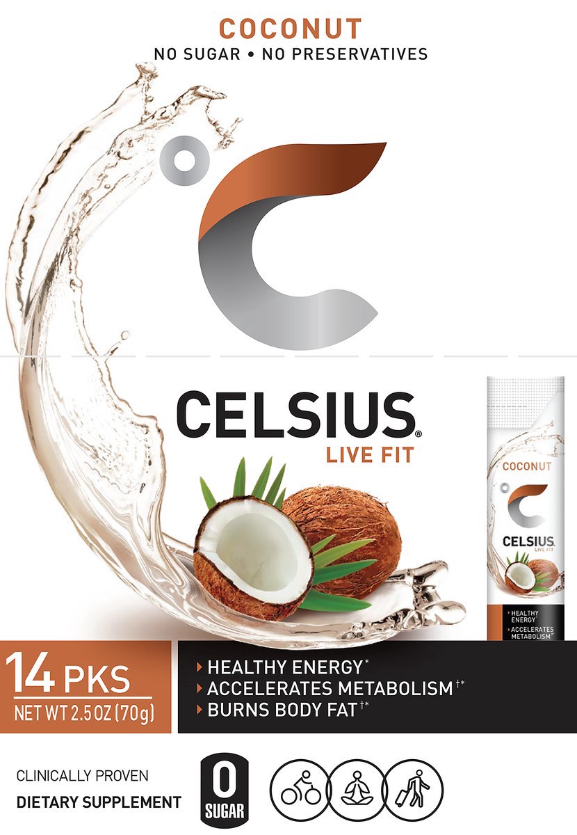 slide 6 of 7, CELSIUS Live Fit Coconut Fitness Drink 14 ea, 14 ct