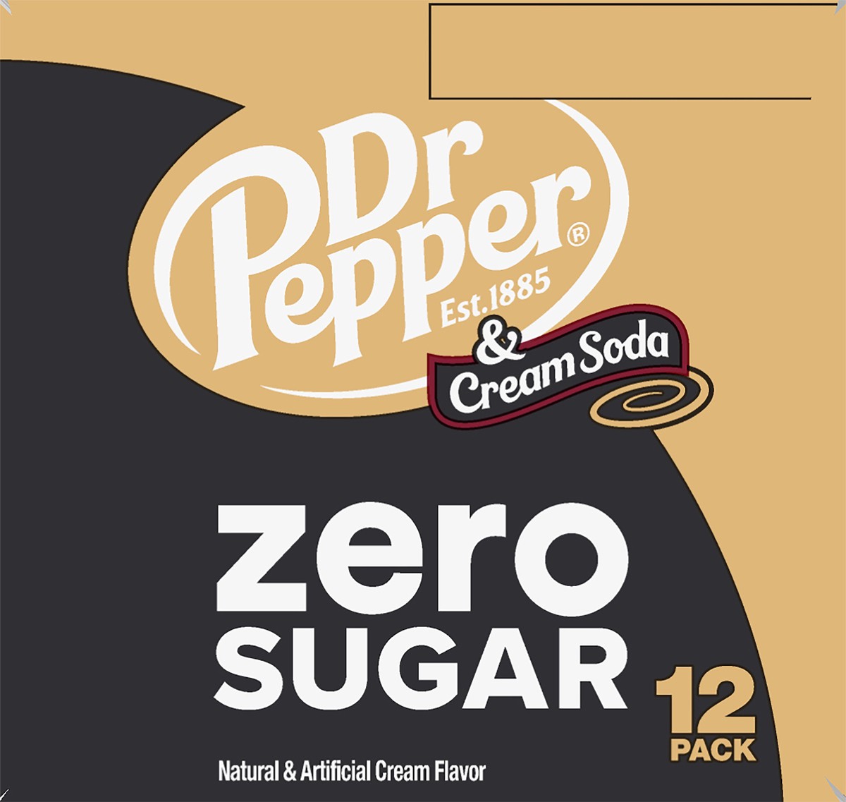 slide 3 of 7, Dr Pepper 12 Pack Zero Sugar Cream Soda 12-12 fl oz Can, 12 ct; 12 fl oz