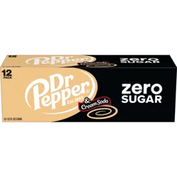 Dr Pepper and Cream Soda Zero Sugar, 12 fl oz cans, 12 pack