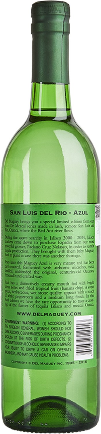 slide 6 of 8, Del Maguey San Luis del Rio Azul Mezcal 750mL, 94 Proof, 750 ml