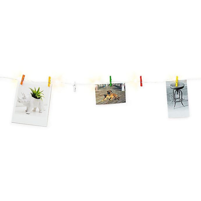 slide 1 of 5, Kikkerland Design 10-Mini-Clothespin String Lights - Multi, 1 ct