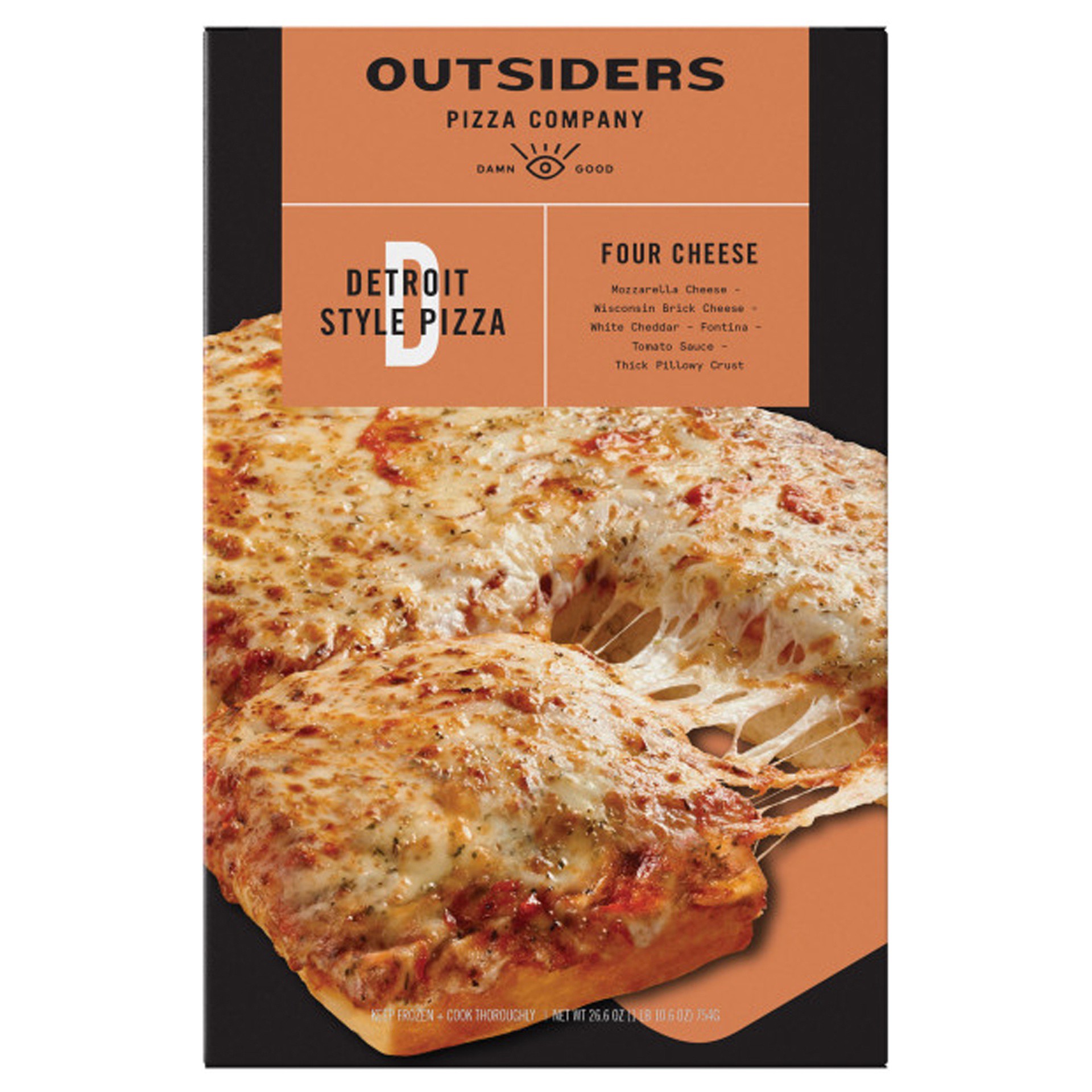 slide 2 of 9, unbranded Detroit Style Four Cheese Frozen Pizza 26.6 oz., 26.6 oz