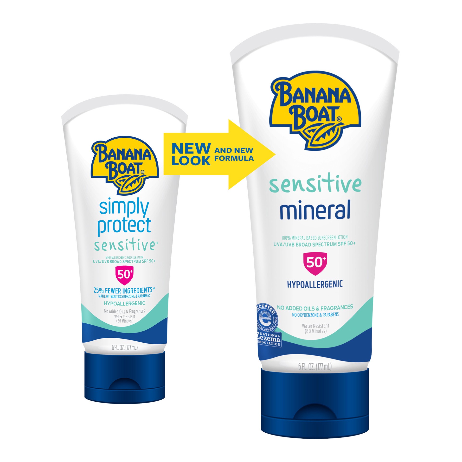 slide 9 of 9, Banana Boat Simply Protect UVA/UVB Broad Spectrum SPF 50+ Sensitive Faces Sunscreen Lotion 3 oz, 1 cnt