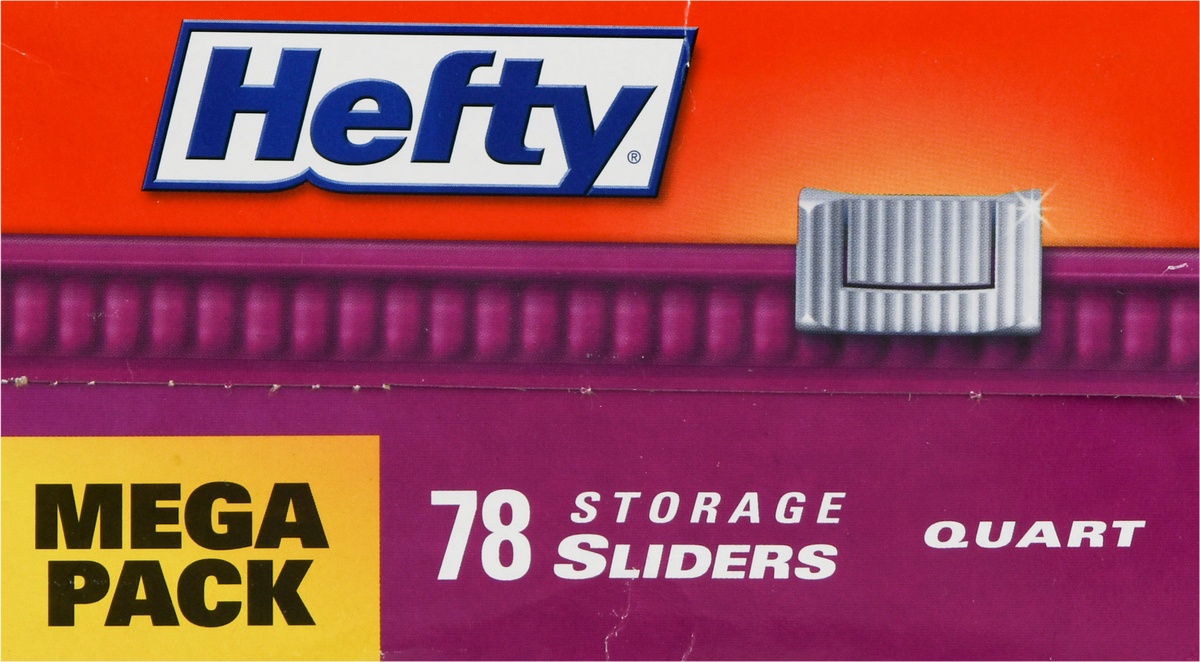 slide 4 of 9, Hefty Quart Size Storage Slider Bags, 78 ct