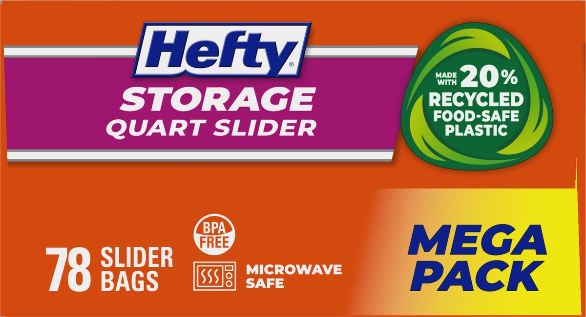 slide 8 of 9, Hefty Quart Storage Slider Bags Mega Pack 78 ea, 78 ct