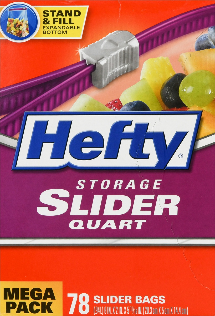 slide 7 of 9, Hefty Quart Size Storage Slider Bags, 78 ct