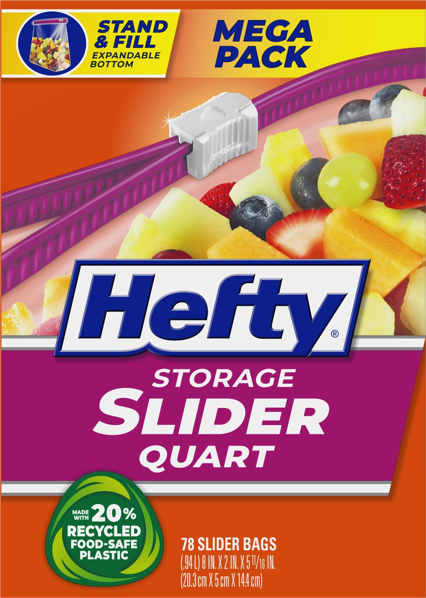 slide 6 of 9, Hefty Quart Storage Slider Bags Mega Pack 78 ea, 78 ct