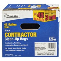 slide 2 of 5, Frost King3 mil Contractor Clean-up Bags, Black, 45 ct