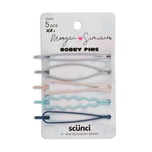 slide 1 of 1, Morgan Simianer Xo scünci Soft Touch Open Bobby Pins, 5Ct, 5 ct