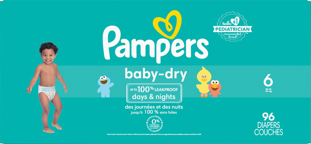 slide 4 of 6, Pampers Baby Dry Diapers Size 6 96 Count, 96 ct