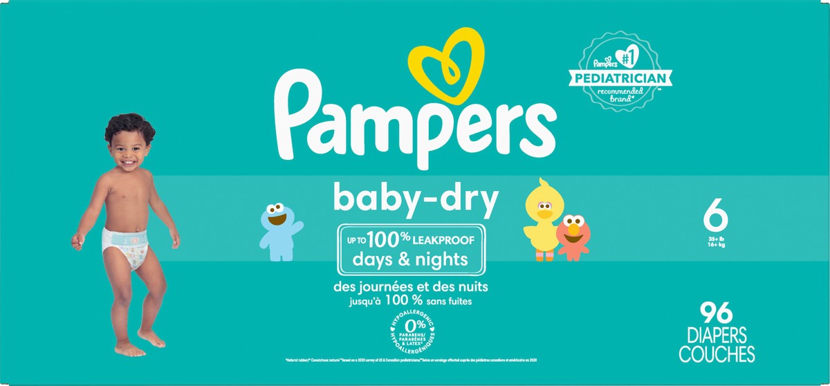 slide 6 of 6, Pampers Baby Dry Diapers Size 6 96 Count, 96 ct