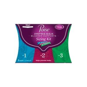 slide 1 of 1, Poise Impressa Incontinence Bladder Supports Sizing Kit, 6 ct