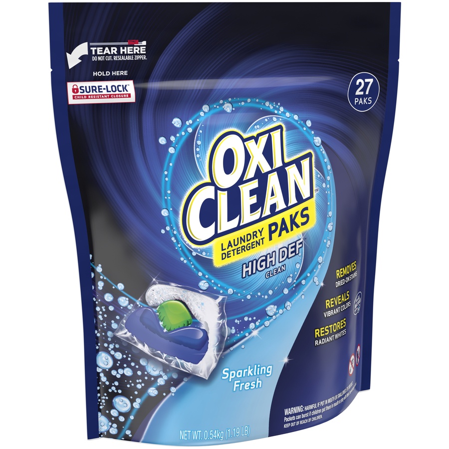 slide 2 of 4, Oxi-Clean HD Sparkling Fresh Scent Laundry Detergent, 27 ct