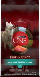 Purina ONE True Instinct With Real Salmon and Tuna Natural With Added Vitamins, Minerals and Nutrients High Protein Dog Food Dry Formula