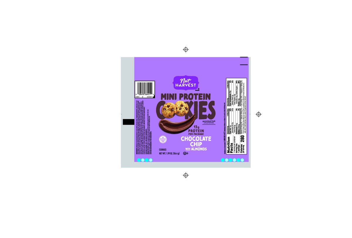 slide 4 of 8, Nut harvest Mini Protein Cookies Chocolate Chip With Almonds 1.99 Oz, 1.99 oz