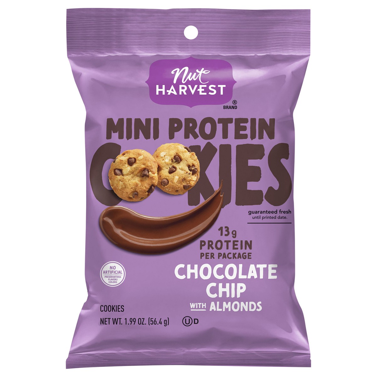 slide 1 of 8, Nut harvest Mini Protein Cookies Chocolate Chip With Almonds 1.99 Oz, 1.99 oz
