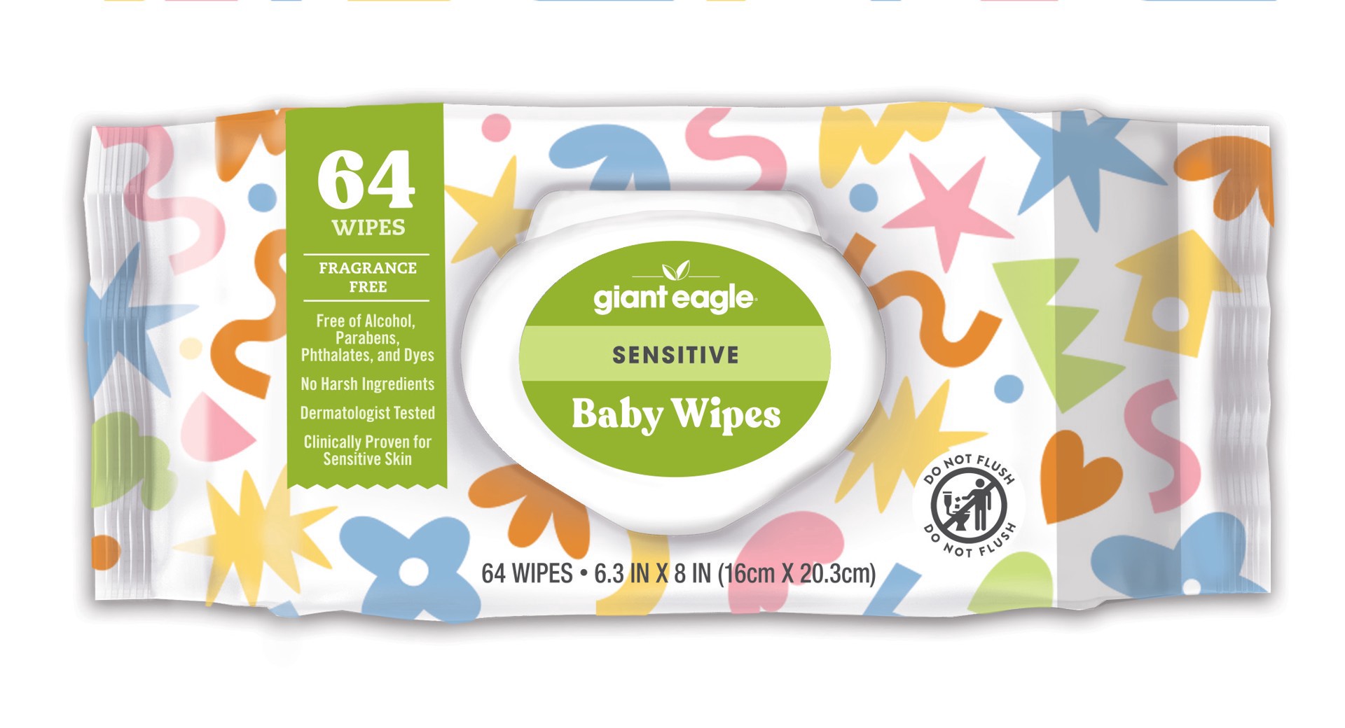 slide 1 of 1, Giant Eagle Sensitive Baby Wipes 64ct, 64 ct