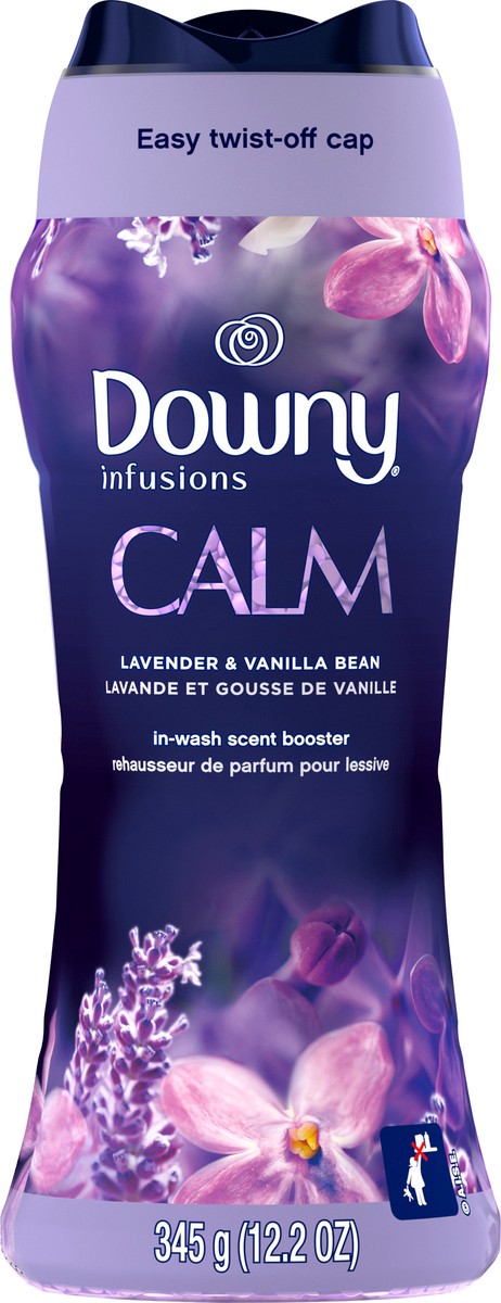 slide 3 of 3, Downy Calm In-Wash Laundry Scent Booster Beads, Soothing Lavender and Vanilla Bean scent, 12.2 OZ, laundry scent beads, Long-lasting Freshness, 12.2 oz