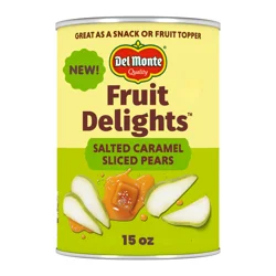 Del Monte Fruit Delights Salted Caramel Sliced Pears in Extra Light Syrup 15 oz